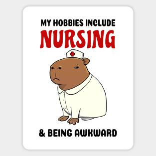 My hobbies include Nursing and being awkward Capybara Magnet